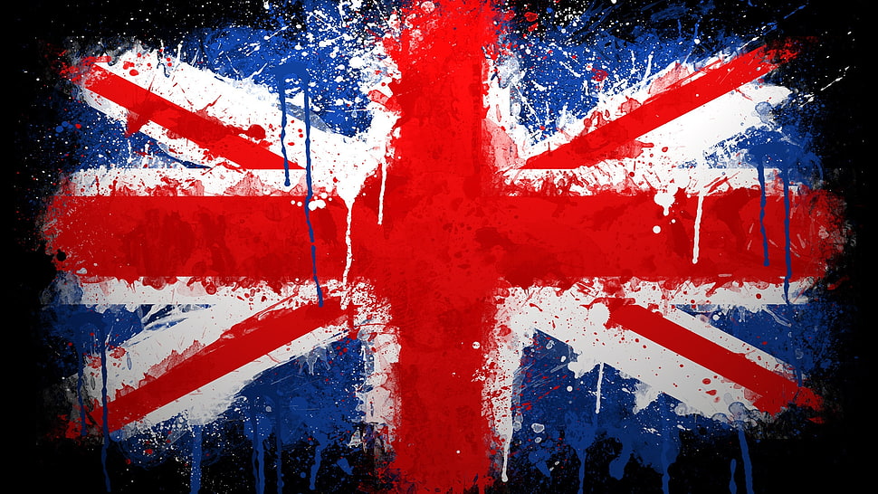 United Kingdom Flag themed painting HD wallpaper